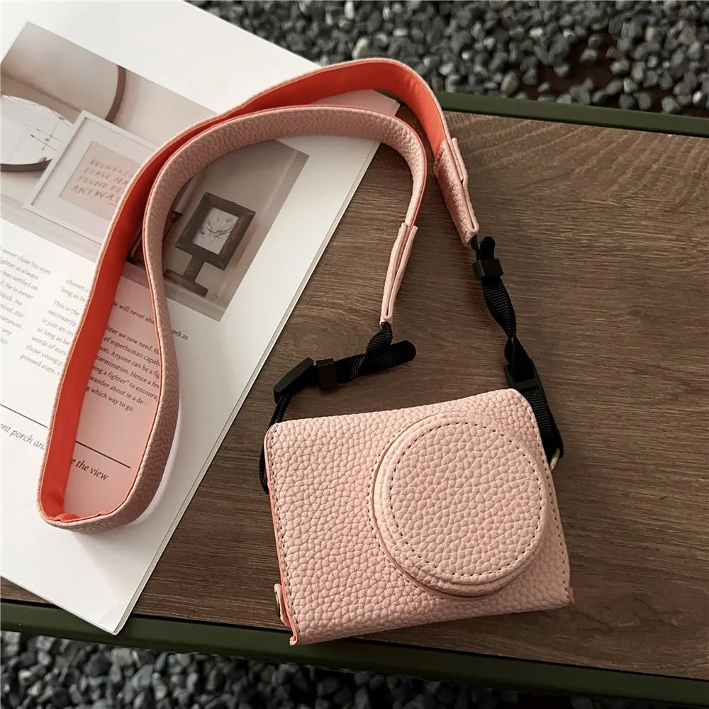 For Ricoh GR III / Iiix Leather Case with Battery Access Camera Cover Protective Sleeve - Pink - 4