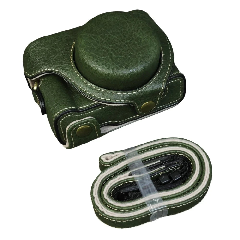 For Sony ZV-1F  /  ZV-1 Mark II Camera Case Portable Leather Camera Protective Cover Without Battery Opening - Green - 1