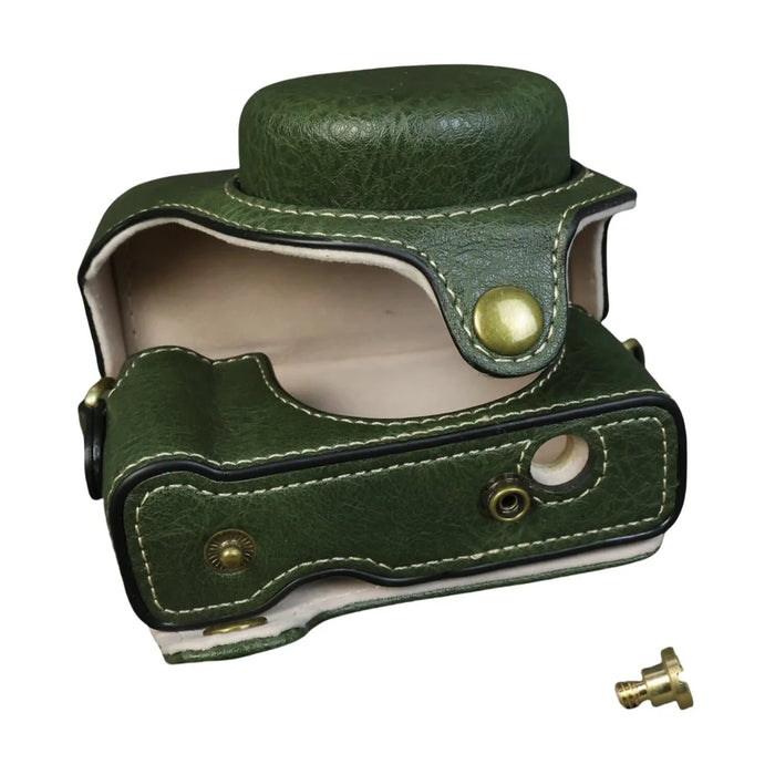 For Sony ZV-1F  /  ZV-1 Mark II Camera Case Portable Leather Camera Protective Cover Without Battery Opening - Green - 3