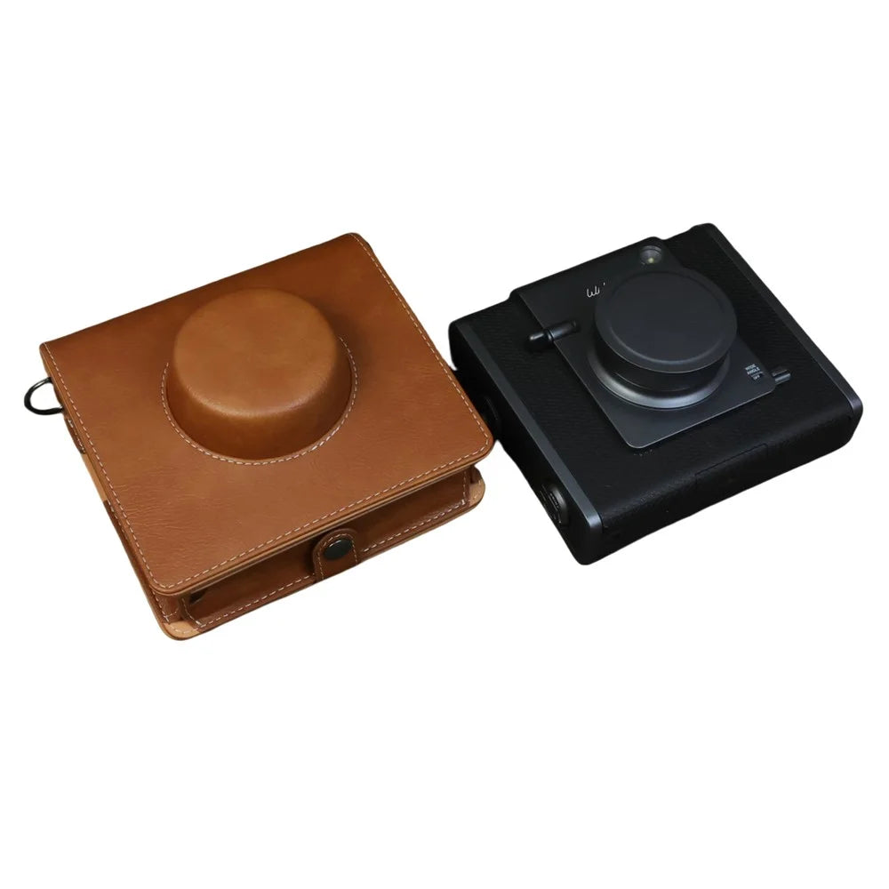 For Fujifilm Instax Wide Evo Camera Case Portable PU Leather Protective Cover with Shoulder Strap - Brown - 5