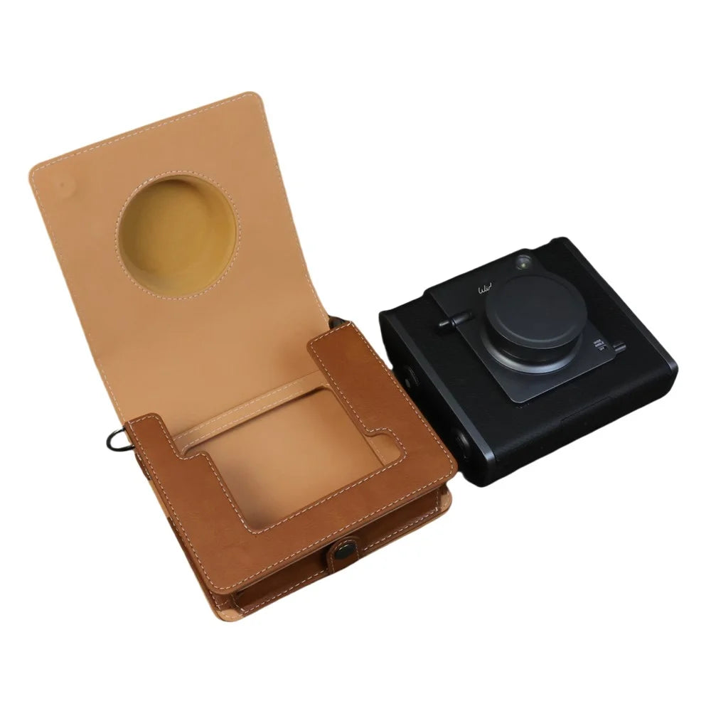 For Fujifilm Instax Wide Evo Camera Case Portable PU Leather Protective Cover with Shoulder Strap - Brown - 6