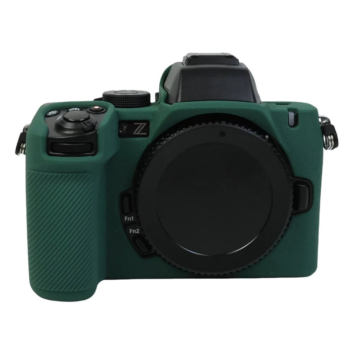 For Nikon Z 50 II Silicone Case Protective Cover Portable Shock Resistant Camera Sleeve - Blackish Green - 1