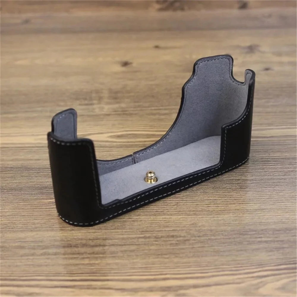 For Leica M10 Digital Camera Genuine Leather Case Protective Half Body Cover - Black - 2