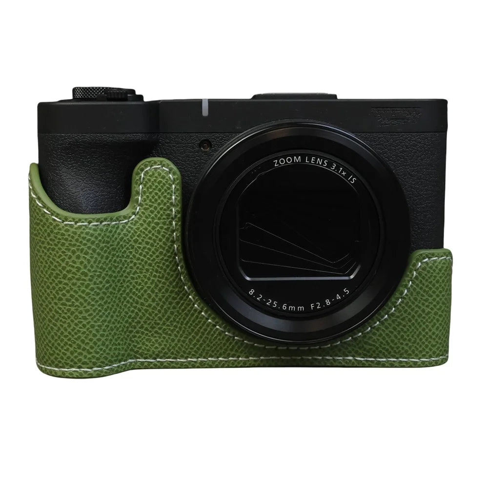 For Canon PowerShot V1 Camera Case PU Leather Protective Cover - Green - 1