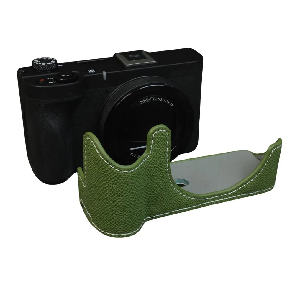 For Canon PowerShot V1 Camera Case PU Leather Protective Cover - Green - 2