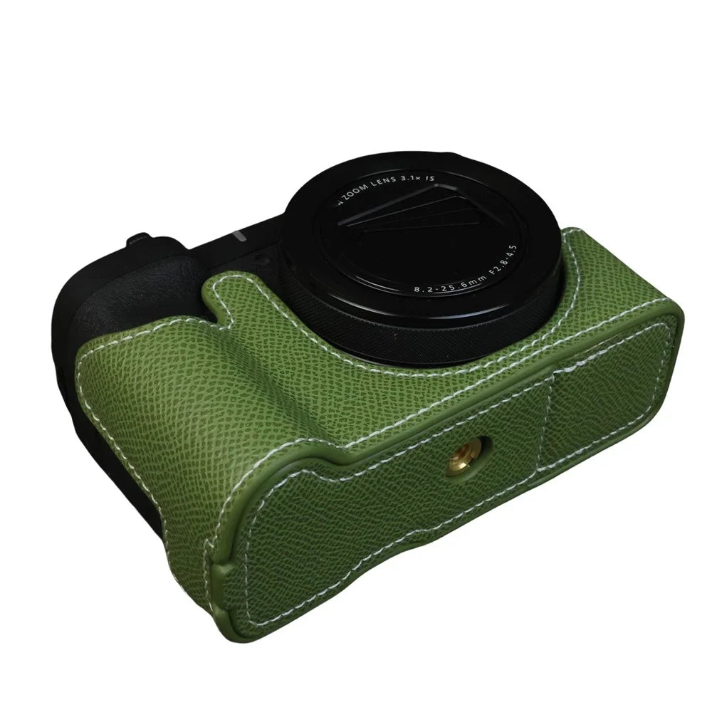For Canon PowerShot V1 Camera Case PU Leather Protective Cover - Green - 4