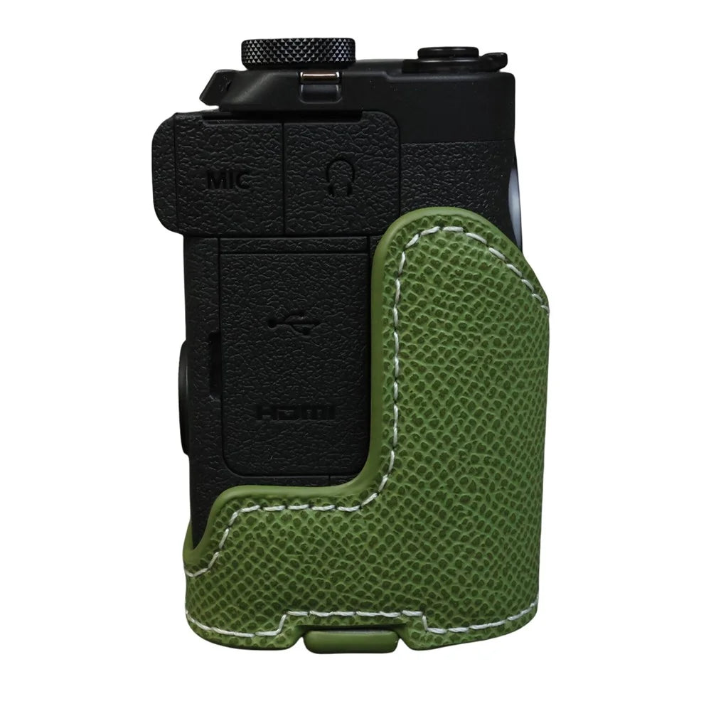For Canon PowerShot V1 Camera Case PU Leather Protective Cover - Green - 5