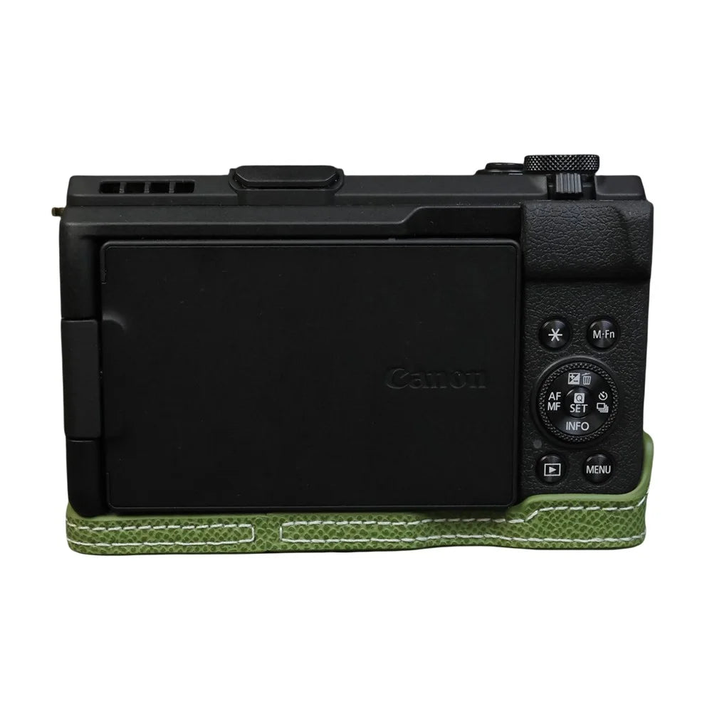 For Canon PowerShot V1 Camera Case PU Leather Protective Cover - Green - 6