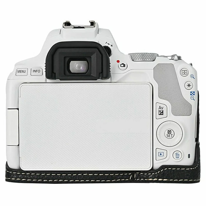 For Canon EOS 200D II / EOS 200D Camera Case with Battery Opening Litchi Texture PU Leather Protective Cover - Black - 2