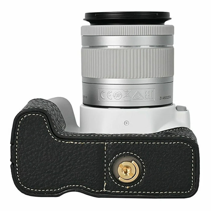 For Canon EOS 200D II / EOS 200D Camera Case with Battery Opening Litchi Texture PU Leather Protective Cover - Black - 6