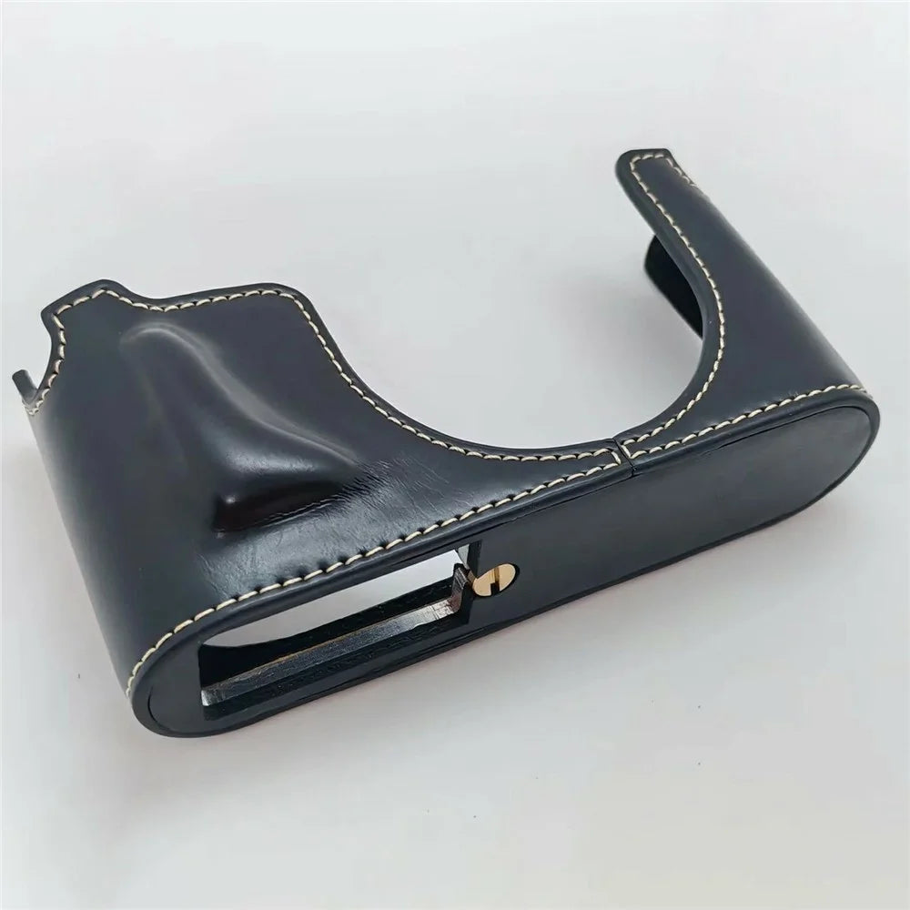 For Leica X Vario (Typ 107) / X (Typ 113) Camera Protection Bottom Case PU Leather Cover with Battery Opening - Black - 4