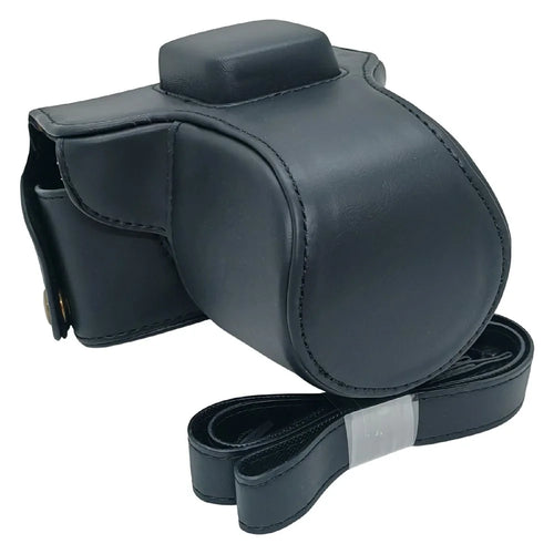 For Olympus PEN E-PL3 / E-PM1 Mirrorless Camera Portable PU Leather Protective Bag with Shoulder Strap - Black - 1