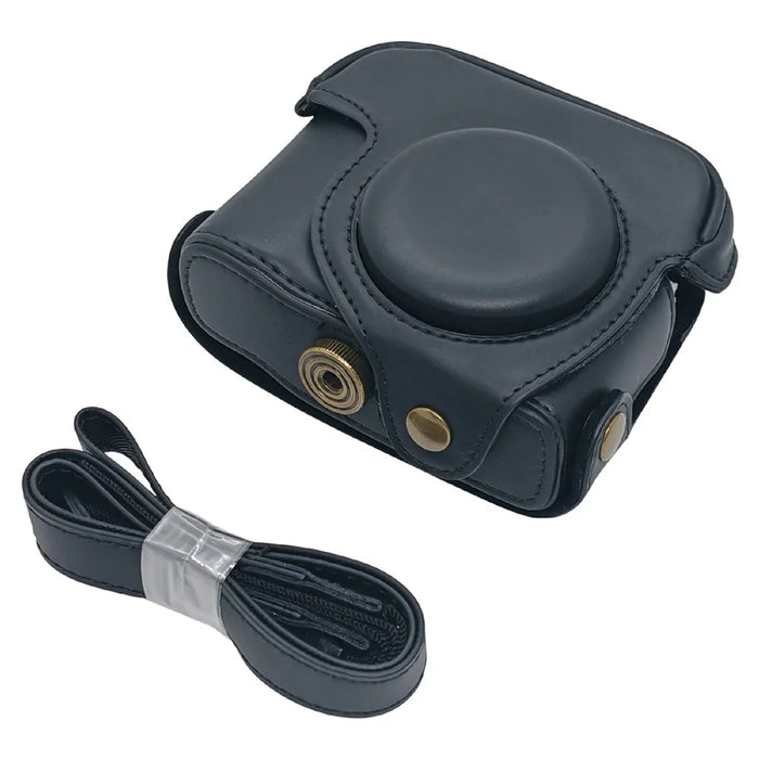 For Canon PowerShot G16 / G15 Anti Scratch PU Leather Portable Camera Bag with Shoulder Strap - Black - 1