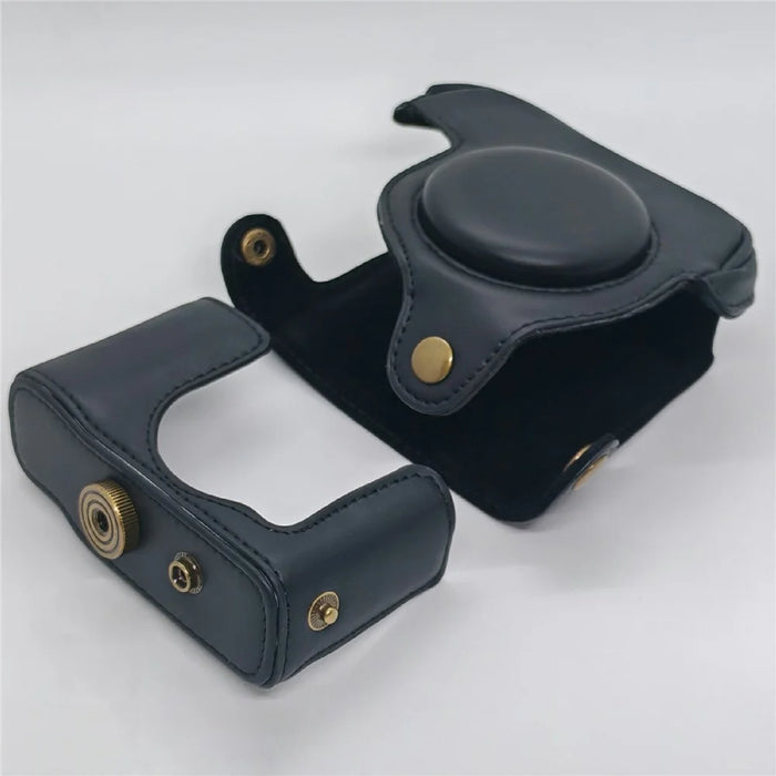 For Canon PowerShot G16 / G15 Anti Scratch PU Leather Portable Camera Bag with Shoulder Strap - Black - 4
