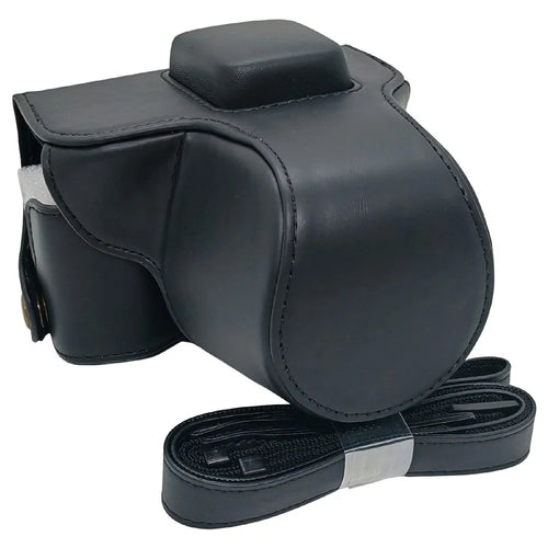 Camera Bag for Olympus PEN E-PL9 / E-PL8 / E-PL7 Mirrorless Camera Portable PU Leather Protective Case with Shoulder Strap - Black - 1