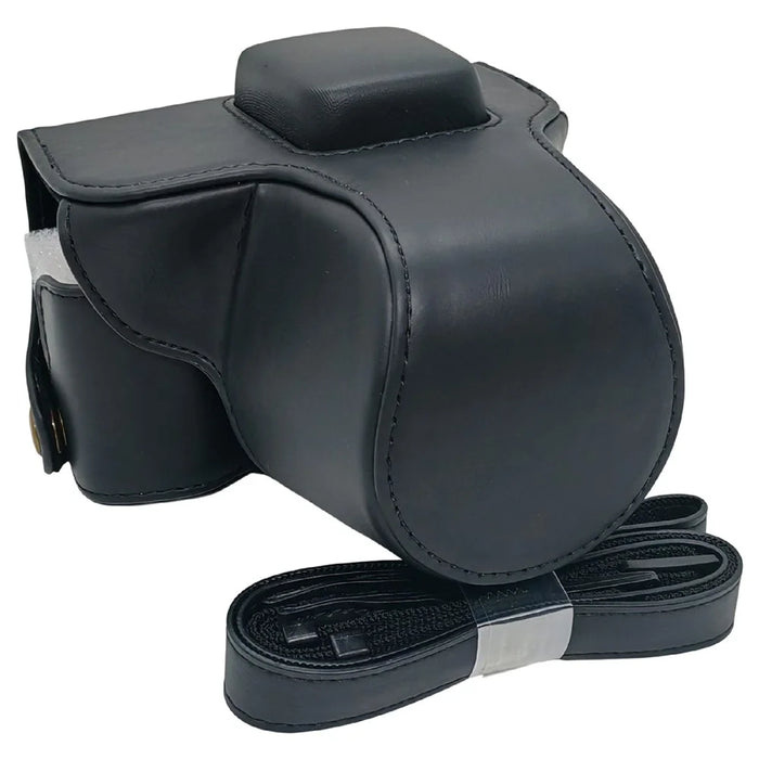 Camera Bag for Olympus PEN E-PL9 / E-PL8 / E-PL7 Mirrorless Camera Portable PU Leather Protective Case with Shoulder Strap - Black - 1
