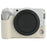 For Canon EOS R50 V Camera Half Case Litchi Texture Battery Opening PU Leather Cover with Shoulder Strap and Lens Cap - White - 3