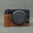 For Canon EOS R50 V Buffalo Texture PU Leather Bottom Case Half Body Camera Cover with Battery Opening - Coffee - 2