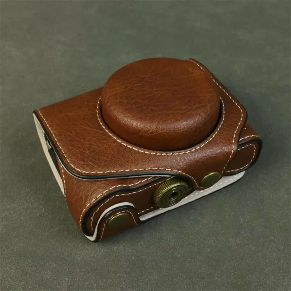 For Canon PowerShot G7 X Mark III / Mark II Camera Case Buffalo Texture Leather Protective Cover Without Battery Opening - Coffee - 2