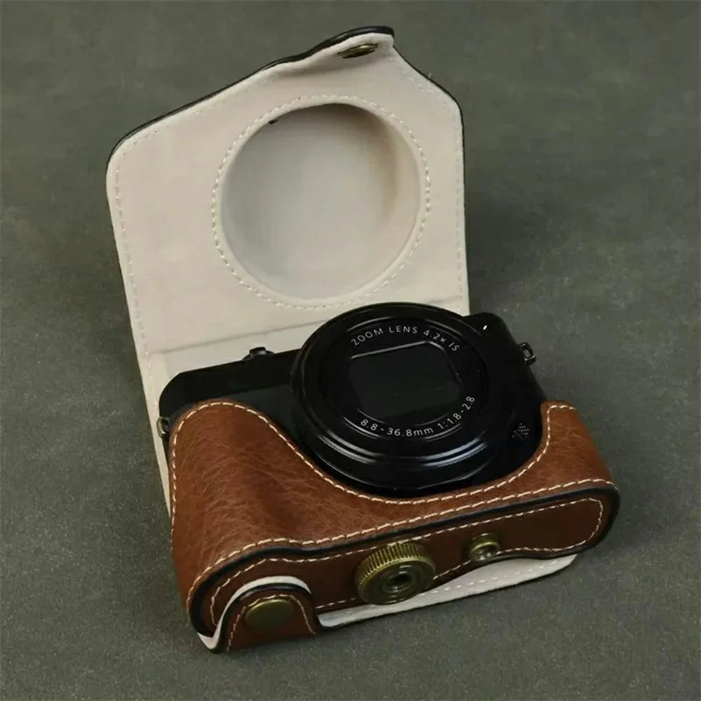 For Canon PowerShot G7 X Mark III / Mark II Camera Case Buffalo Texture Leather Protective Cover Without Battery Opening - Coffee - 5