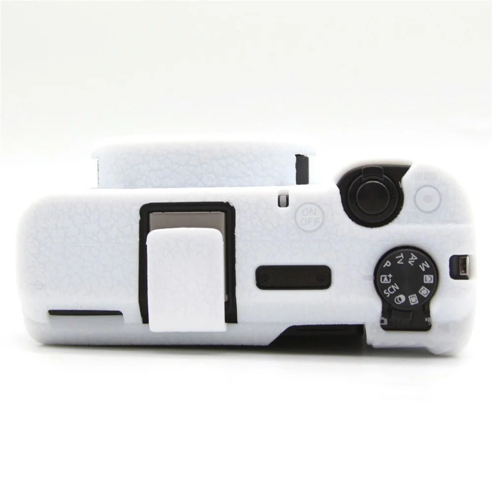 For Canon PowerShot V1 Camera Silicone Protective Case Shock Resistant Anti Scratch Textured Cover - White - 2
