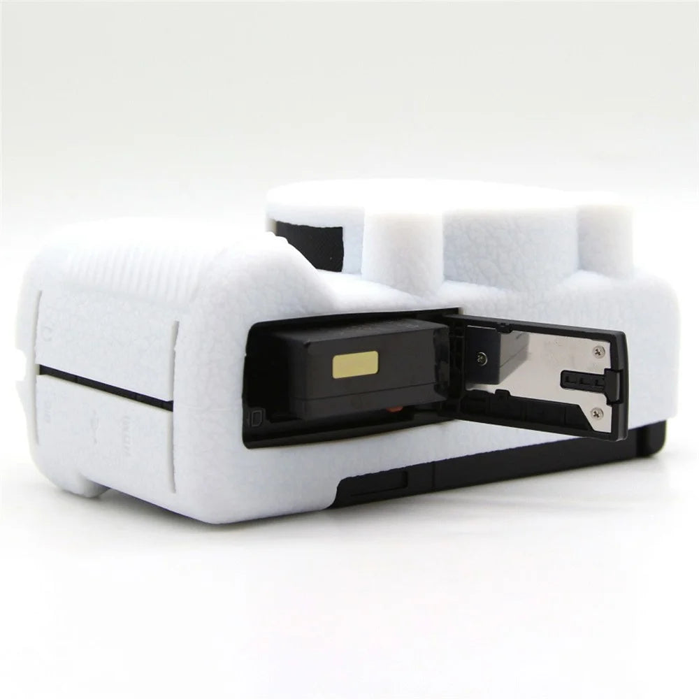 For Canon PowerShot V1 Camera Silicone Protective Case Shock Resistant Anti Scratch Textured Cover - White - 3