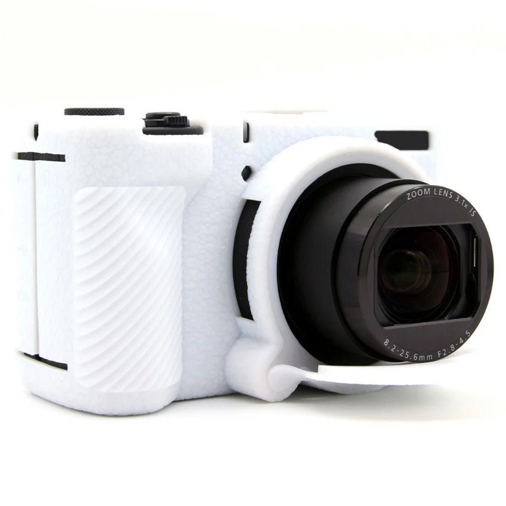 For Canon PowerShot V1 Camera Silicone Protective Case Shock Resistant Anti Scratch Textured Cover - White - 4