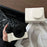 For Canon PowerShot V1 Camera Case Buffalo Texture Battery Opening Design Leather Cover with Shoulder Strap - White - 3