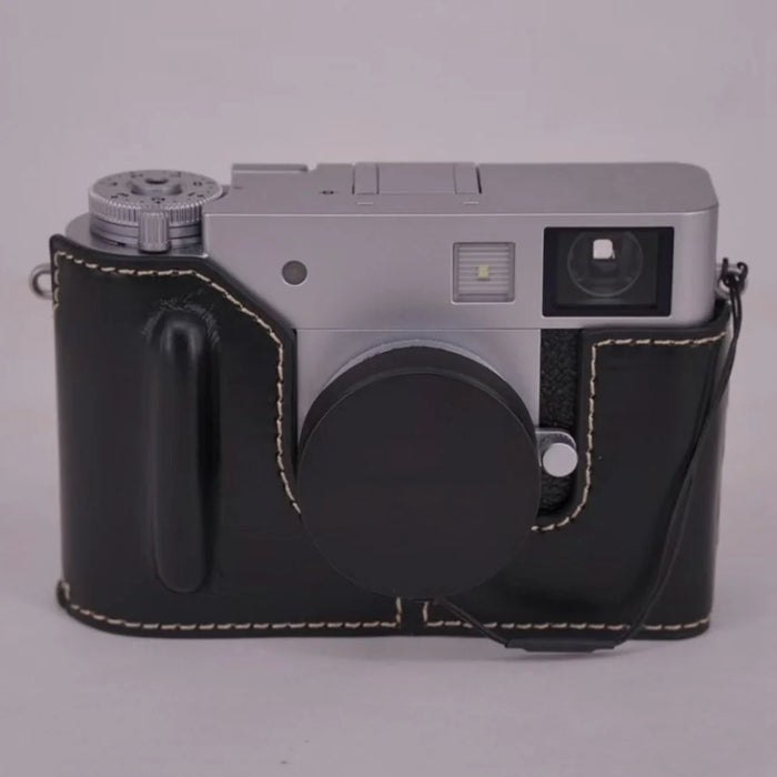 For Fujifilm X Half Camera Protection Bottom Case PU Leather Cover with Battery Opening - Black - 4