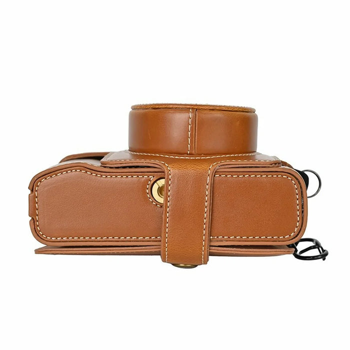 For Fujifilm X100VI Camera Case PU Leather Cover with Battery Hole + Strap + Storage Bag - Brown - 6