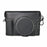 For Fujifilm X100VI Camera Case Textured PU Leather Cover with Battery Hole + Strap + Lens Storage Bag - Black - 4