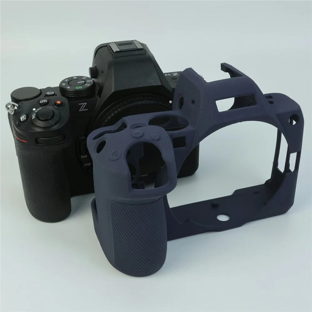For Nikon Z5 II Camera Silicone Case Anti Slip Shockproof Dust Proof Protective Cover - Navy Blue - 6
