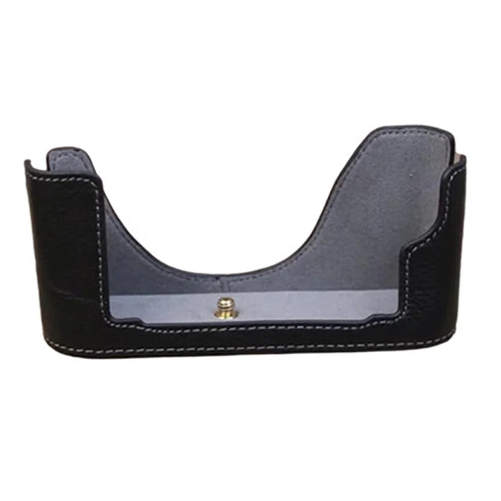 For Leica M240 Digital Camera Bottom Case Genuine Leather Half Body Protective Cover - Black - 1