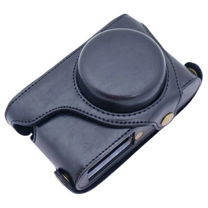 For Leica X1  /  X2  /  XE Camera Case Premium PU Leather Protective Cover with Shoulder Strap - Black - 3
