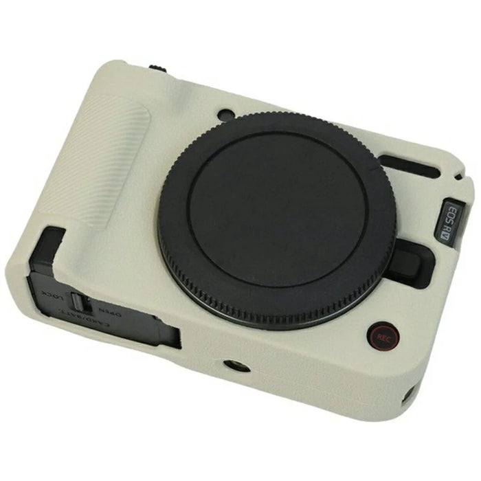 For Canon EOS R50 V Camera Protective Case Litchi Texture Silicone Cover - Beige - 4