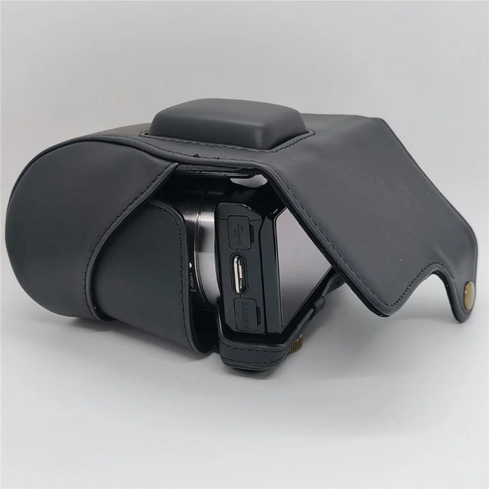 Leather Case for Sony NEX-5N / NEX-5C / NEX-5R / NEX-5T Anti-scratch Camera Protective Cover - Black - 6