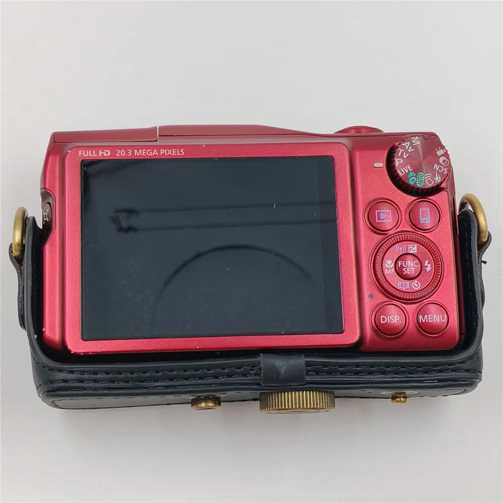 For Canon PowerShot SX710 HS / SX700 Camera Case PU Leather Protective Cover with Shoulder Strap - Black - 7