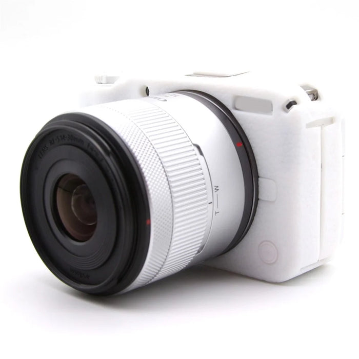 For Canon EOS R50 V Camera Protective Case Anti Scratch Textured Silicone Cover - White - 3