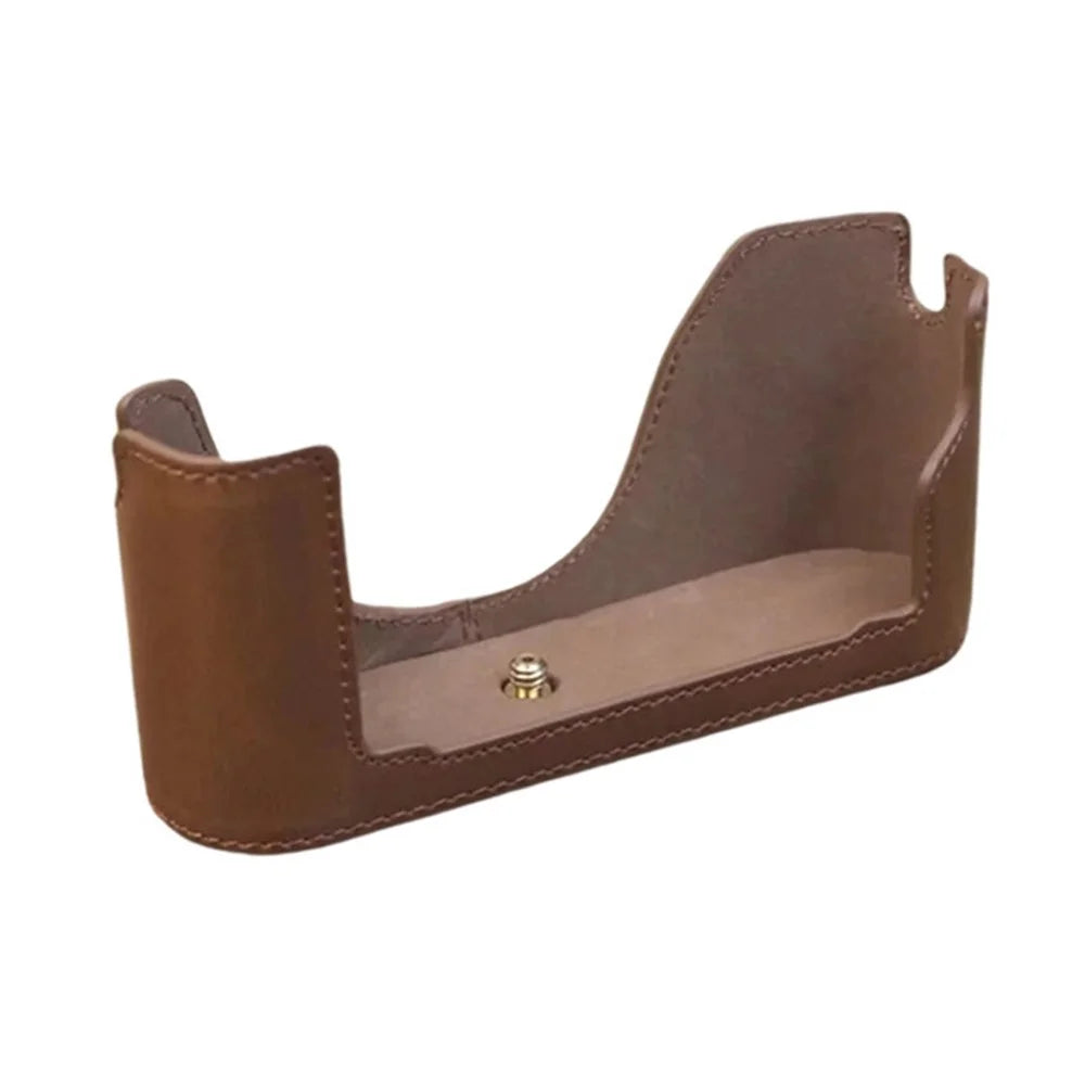 For Leica M240 PU Leather Digital Camera Bottom Case Soft Liner Protective Half Body Cover - Coffee - 1