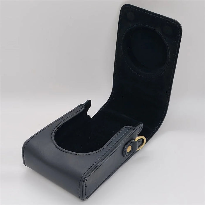 Portable Camera Bag for Ricoh GR IIIx / GR III / GR II / GR PU Leather Protective Case with Shoulder Strap - Black - 4