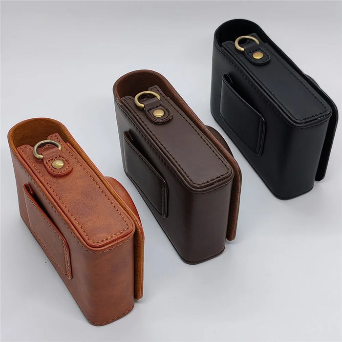Portable Camera Bag for Ricoh GR IIIx / GR III / GR II / GR PU Leather Protective Case with Shoulder Strap - Black - 6