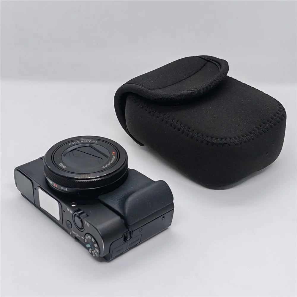 For Sony RX100M7 / M6 / M5 / M4 / M3 / M / RX100 Carrying Case Camera Inner Bag Shockproof Protective Pouch with Carabiner - Black - 2