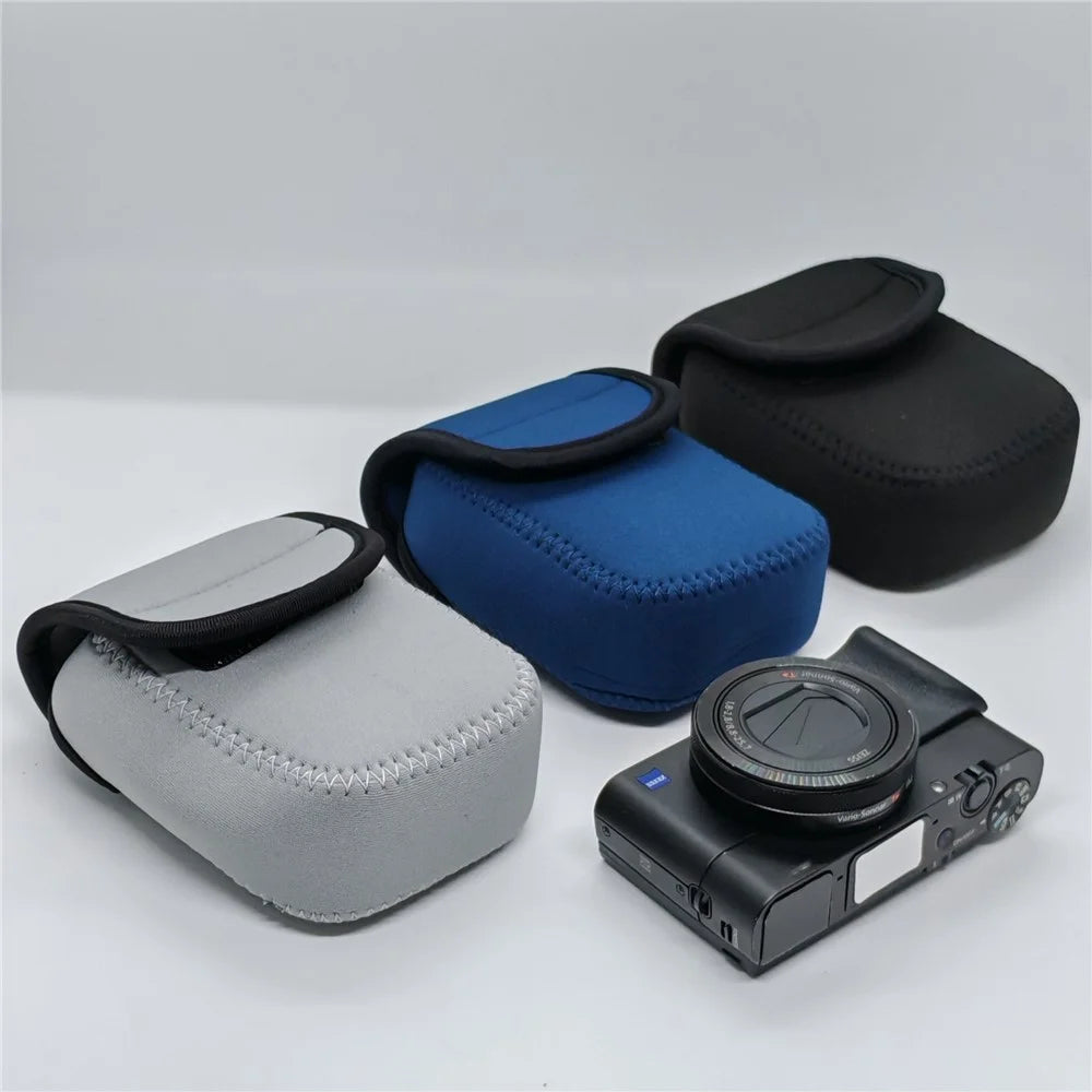 For Sony RX100M7 / M6 / M5 / M4 / M3 / M / RX100 Carrying Case Camera Inner Bag Shockproof Protective Pouch with Carabiner - Black - 5