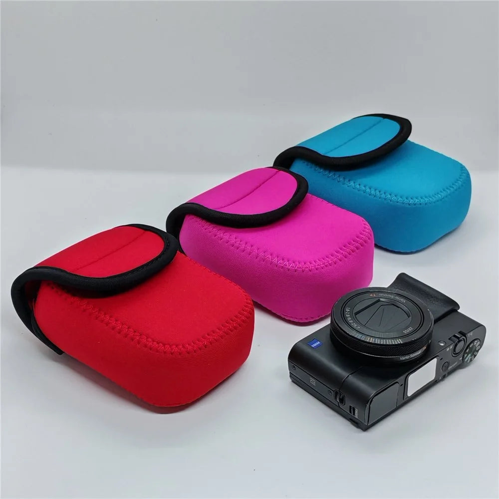 For Sony RX100M7 / M6 / M5 / M4 / M3 / M / RX100 Carrying Case Camera Inner Bag Shockproof Protective Pouch with Carabiner - Black - 6