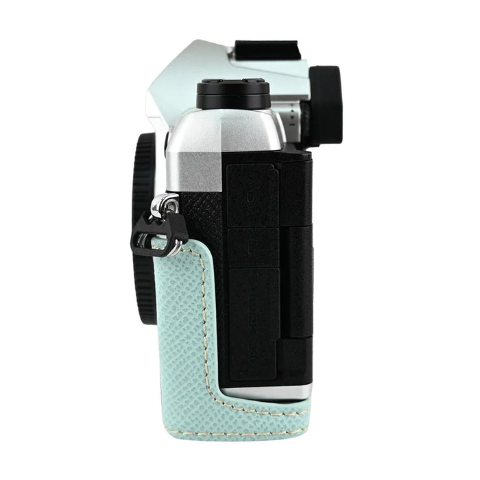 For Olympus OM-5 Mark II Camera Case with Shoulder Strap Leather Cover - Baby Blue - 4