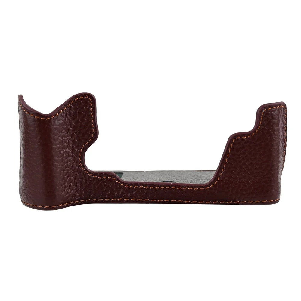 For Olympus OM-5 Mark II Camera Base Genuine Cow Leather Protective Cover - Coffee - 2