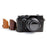 For Olympus PEN-F Genuine Leather Camera Case Bottom Opening Design Protective Half Body Cover - Black - 2