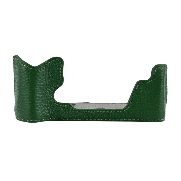 For Olympus OM-5 Mark II Camera Case Genuine Cow Leather Protective Cover with Shoulder Strap - Green - 3
