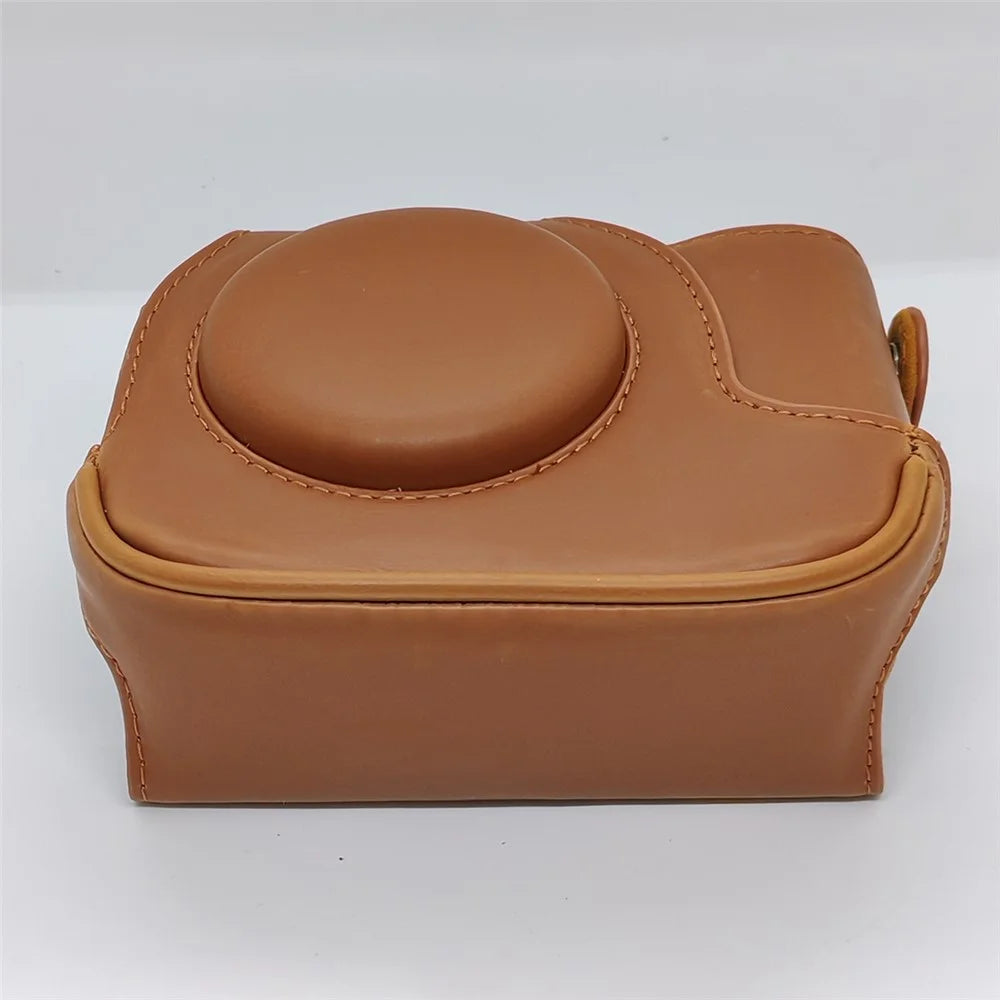 Camera Bag For Canon PowerShot G12 / G11 / G10 Anti Scratch PU Leather Portable Case with Shoulder Strap - Brown - 6