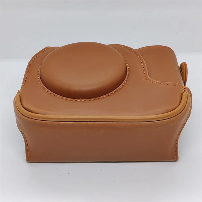 Camera Bag For Canon PowerShot G12 / G11 / G10 Anti Scratch PU Leather Portable Case with Shoulder Strap - Brown - 6